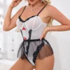 black & white net sexy cosplay